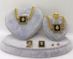 Stainless steel jewelry Necklace Earrings Bracelet ring set Wholesale