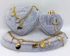 Stainless steel jewelry Necklace Earrings Bracelet ring set Wholesale