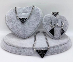 Stainless steel jewelry Necklace Earrings Bracelet ring set Wholesale