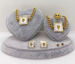 Stainless steel jewelry Necklace Earrings Bracelet ring set Wholesale