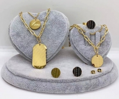 Stainless steel jewelry Necklace Earrings Bracelet ring set Wholesale