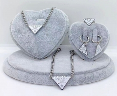 Stainless steel jewelry Necklace Earrings Bracelet ring set Wholesale