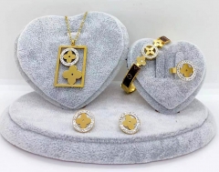 Stainless steel jewelry Necklace Earrings Bracelet ring set Wholesale