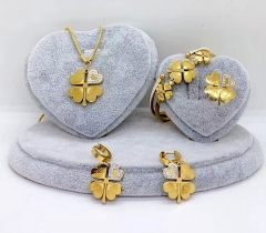 Stainless steel jewelry Necklace Earrings Bracelet ring set Wholesale