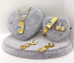 Stainless steel jewelry Necklace Earrings Bracelet ring set Wholesale