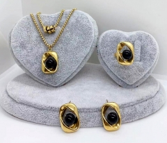 Stainless steel jewelry Necklace Earrings ring set Wholesale