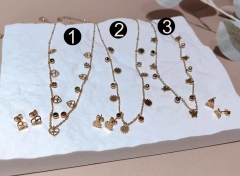 Stainless steel jewelry Necklace Earrings set Wholesale