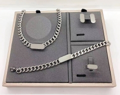 Stainless steel jewelry Necklace Earrings bangle ring set Wholesale