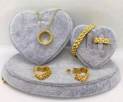 Stainless steel jewelry Necklace Earrings bangle ring set Wholesale