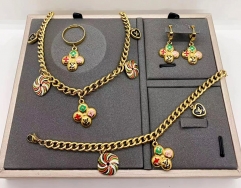 Stainless steel jewelry Necklace Earrings bangle ring set Wholesale