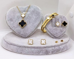 Stainless steel jewelry Necklace Earrings bangle ring set Wholesale