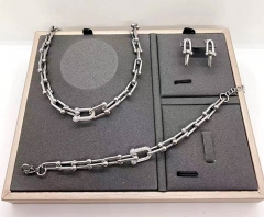 Stainless steel jewelry Necklace Earrings bangle ring set Wholesale