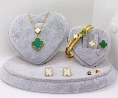 Stainless steel jewelry Necklace Earrings bangle ring set Wholesale