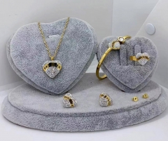 Stainless steel jewelry Necklace Earrings bangle ring set Wholesale