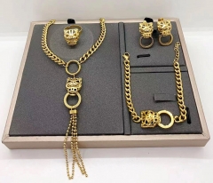 Stainless steel jewelry Necklace Earrings bangle ring set Wholesale