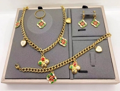 Stainless steel jewelry Necklace Earrings bangle ring set Wholesale