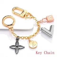 Stainless steel jewelry LV keychain