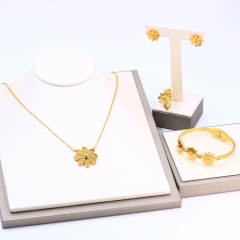 Stainless steel jewelry Necklace Earrings Ring bracelet set Wholesale
