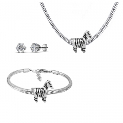 Stainless steel jewelry necklace earring Bracelet set Wholesale