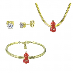 Stainless steel jewelry necklace earring Bracelet set Wholesale
