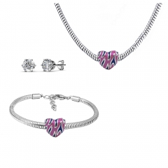 Stainless steel jewelry necklace earring Bracelet set Wholesale