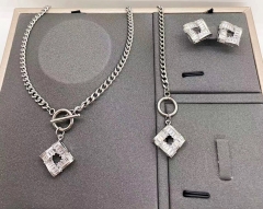 Stainless steel+copper jewelry necklace earring Bracelet set Wholesale