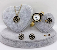 Stainless steel jewelry necklace earring Bracelet watch ring set Wholesale