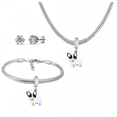 Stainless steel jewelry necklace earring Bracelet set Wholesale
