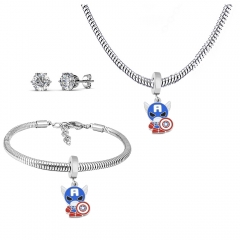 Stainless steel jewelry necklace earring Bracelet set Wholesale