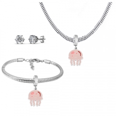 Stainless steel jewelry necklace earring Bracelet set Wholesale