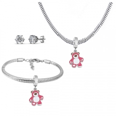 Stainless steel jewelry necklace earring Bracelet set Wholesale
