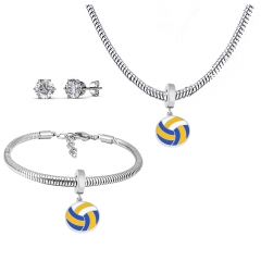 Stainless steel jewelry necklace earring Bracelet set Wholesale