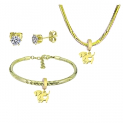 Stainless steel jewelry necklace earring Bracelet set Wholesale