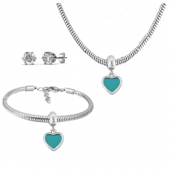 Stainless steel jewelry necklace earring Bracelet set Wholesale