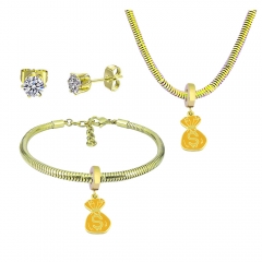 Stainless steel jewelry necklace earring Bracelet set Wholesale