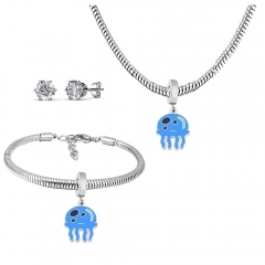 Stainless steel jewelry necklace earring Bracelet set Wholesale