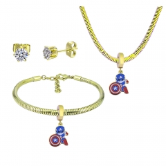 Stainless steel jewelry necklace earring Bracelet set Wholesale