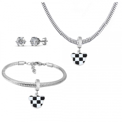 Stainless steel jewelry necklace earring Bracelet set Wholesale