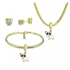 Stainless steel jewelry necklace earring Bracelet set Wholesale