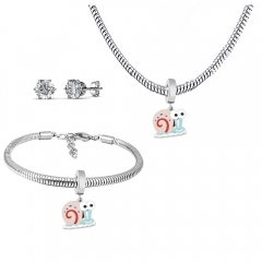 Stainless steel jewelry necklace earring Bracelet set Wholesale