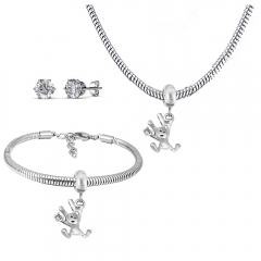 Stainless steel jewelry necklace earring Bracelet set Wholesale