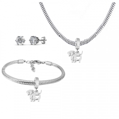 Stainless steel jewelry necklace earring Bracelet set Wholesale