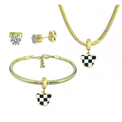 Stainless steel jewelry necklace earring Bracelet set Wholesale