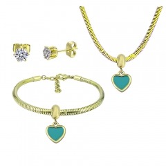 Stainless steel jewelry necklace earring Bracelet set Wholesale