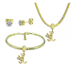 Stainless steel jewelry necklace earring Bracelet set Wholesale