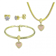 Stainless steel jewelry necklace earring Bracelet set Wholesale