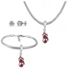 Stainless steel jewelry necklace earring Bracelet set Wholesale