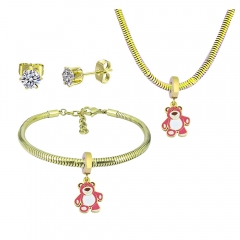 Stainless steel jewelry necklace earring Bracelet set Wholesale