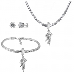 Stainless steel jewelry necklace earring Bracelet set Wholesale
