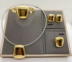 Stainless steel jewelry necklace earring Bracelet ring set Wholesale